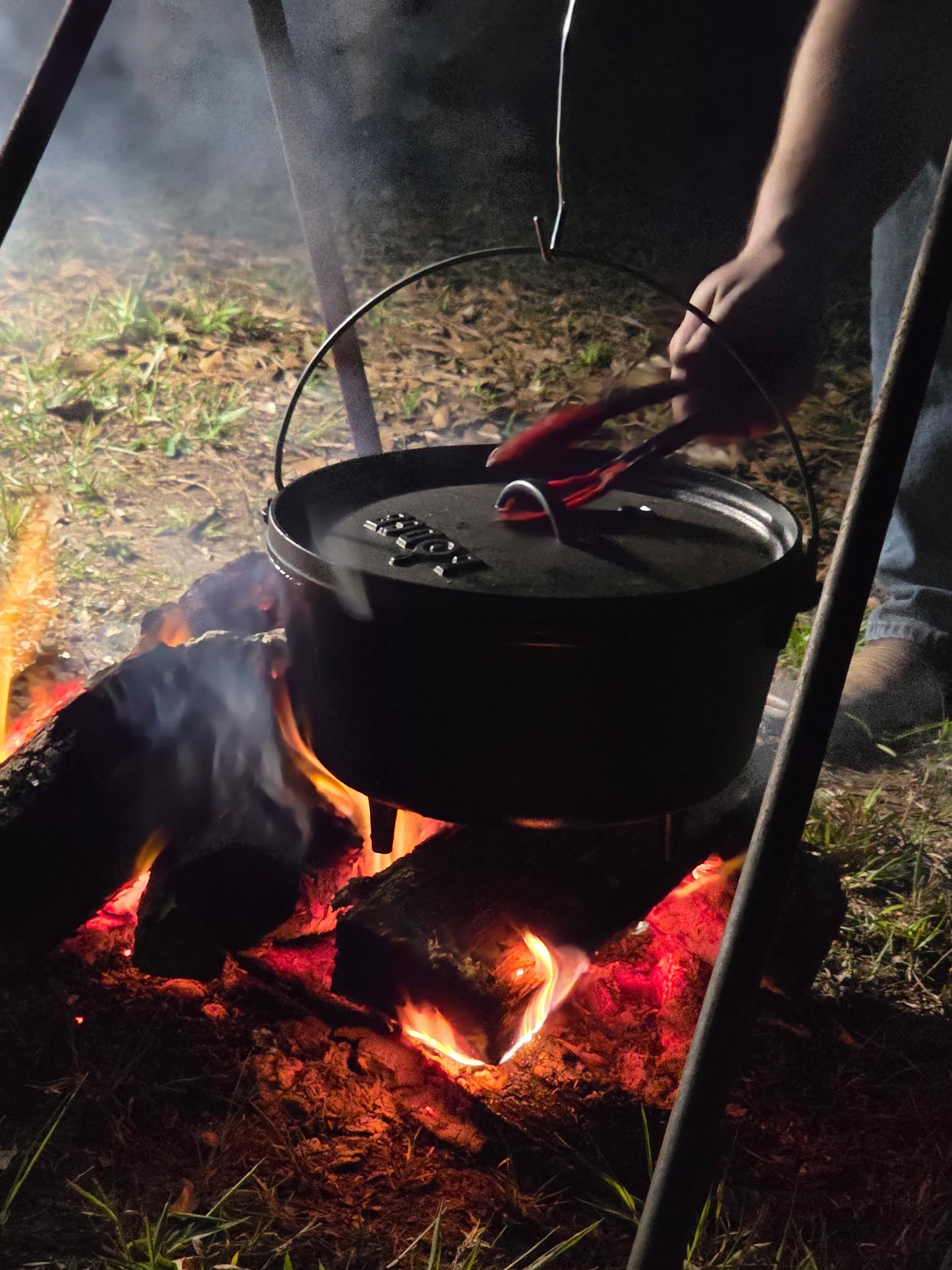 Cooking over the fire